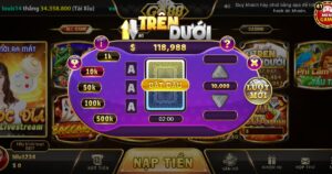 Mini Game Trên Dưới BKBet - Dự đoán thú vị, thắng lớn mỗi ngày